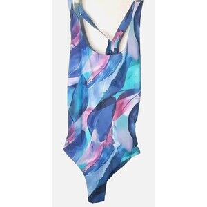 Athleta Malibu Swimsuit  Women's XS Blue  Printed One Piece  Make A Splash Cool